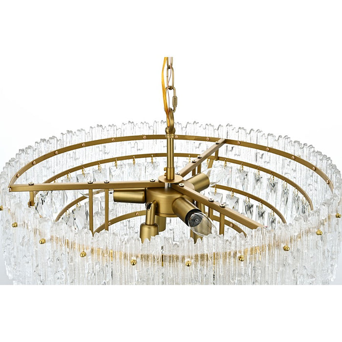 Elegant Lighting Emilia 6 Light 21" Pendant, Satin Gold/Clear