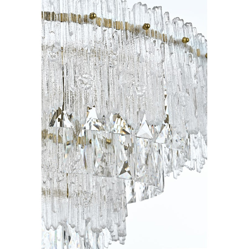 Elegant Lighting Emilia 6 Light 21" Pendant, Satin Gold/Clear