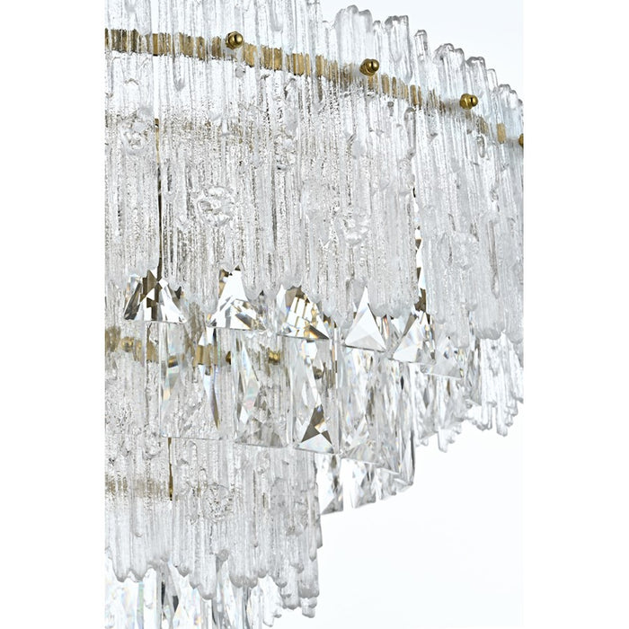 Elegant Lighting Emilia 6 Light 21" Pendant, Satin Gold/Clear
