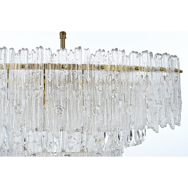 Elegant Lighting Emilia 6 Light 21" Pendant, Satin Gold/Clear