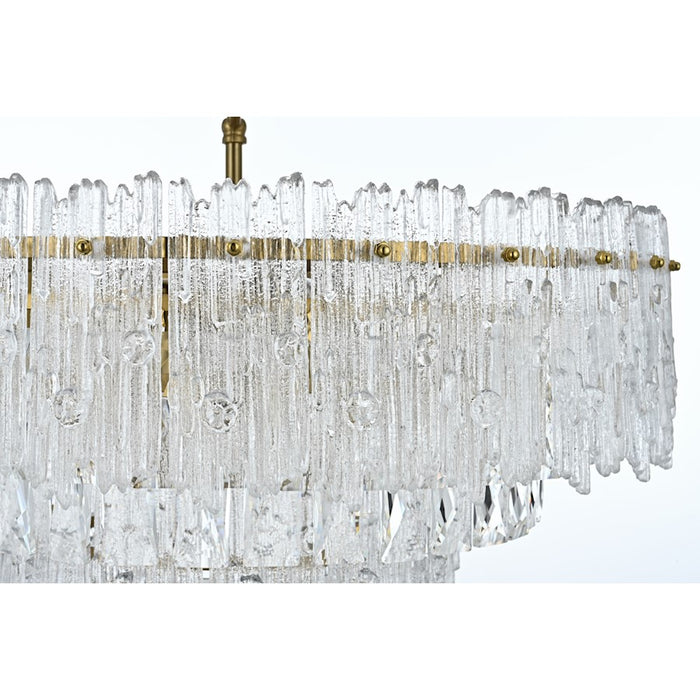 Elegant Lighting Emilia 6 Light 21" Pendant, Satin Gold/Clear