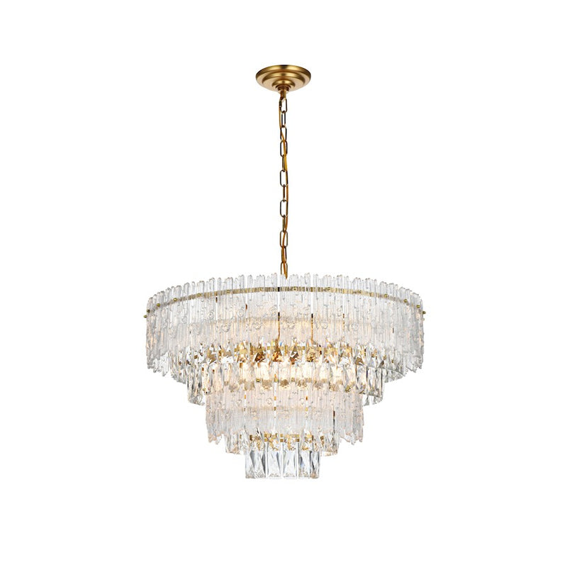 Elegant Lighting Emilia 25" Chandelier, Satin Gold