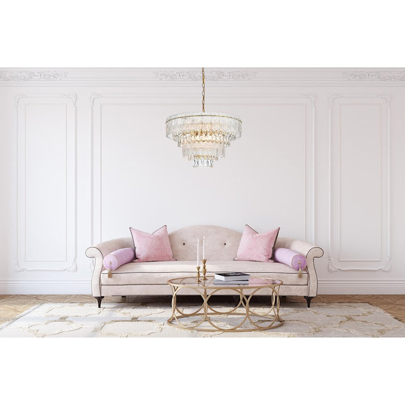 Elegant Lighting Emilia 25" Chandelier, Satin Gold
