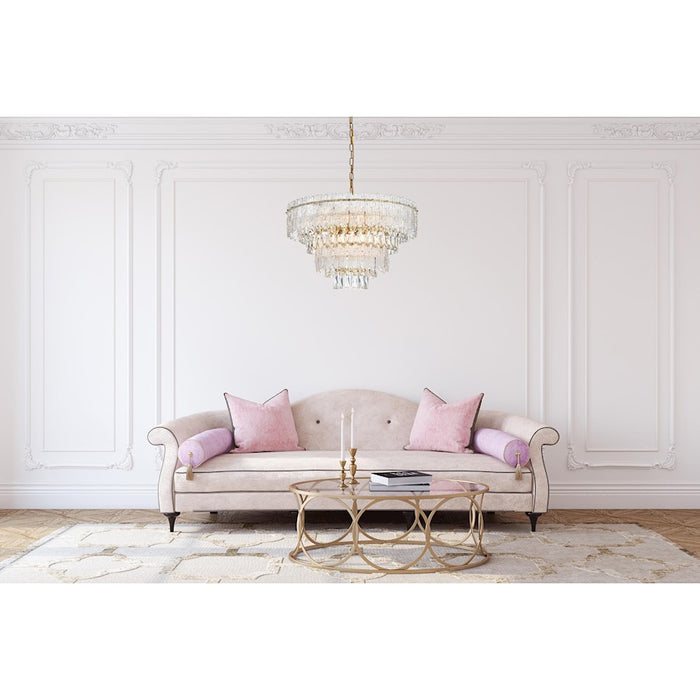 Elegant Lighting Emilia 25" Chandelier, Satin Gold