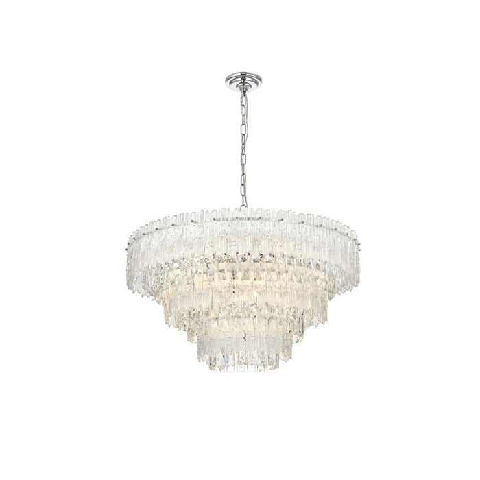 Elegant Lighting Emilia 10 Light 31" Pendant, Chrome/Clear