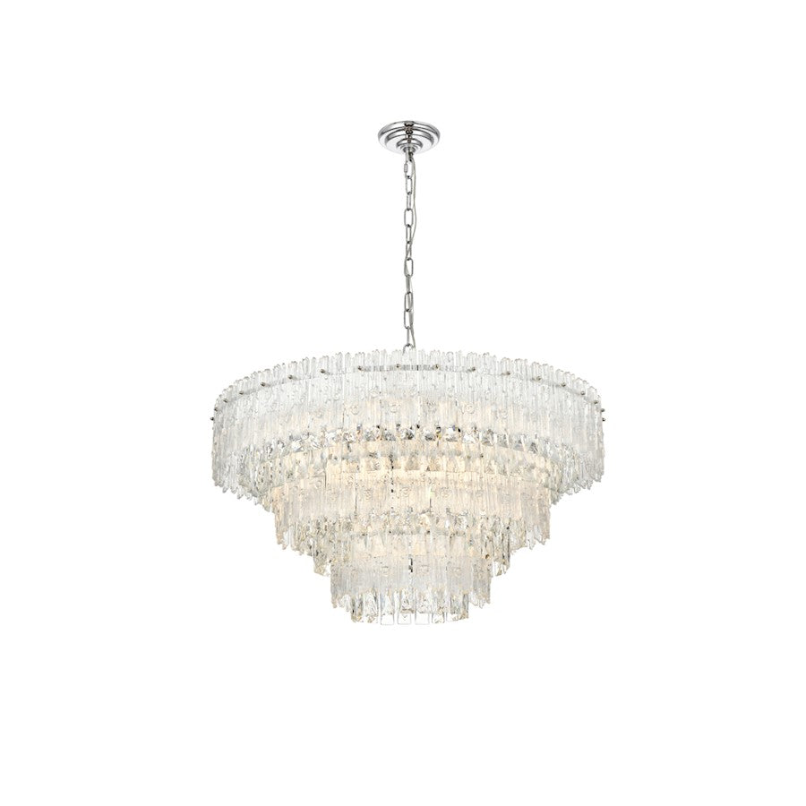 Elegant Lighting Emilia 10 Light 31" Pendant, Chrome/Clear