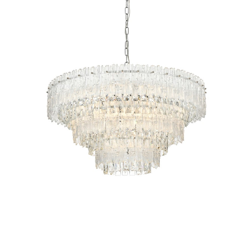 Elegant Lighting Emilia 10 Light 31" Pendant, Chrome/Clear