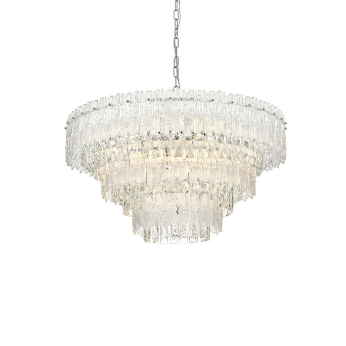 Elegant Lighting Emilia 10 Light 31" Pendant, Chrome/Clear
