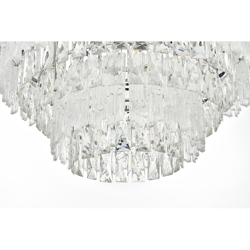Elegant Lighting Emilia 10 Light 31" Pendant, Chrome/Clear