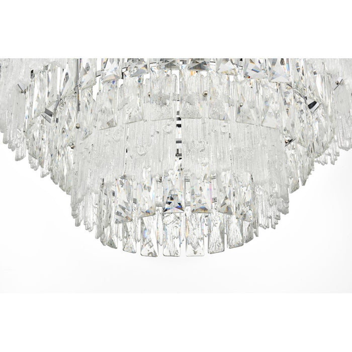 Elegant Lighting Emilia 10 Light 31" Pendant, Chrome/Clear