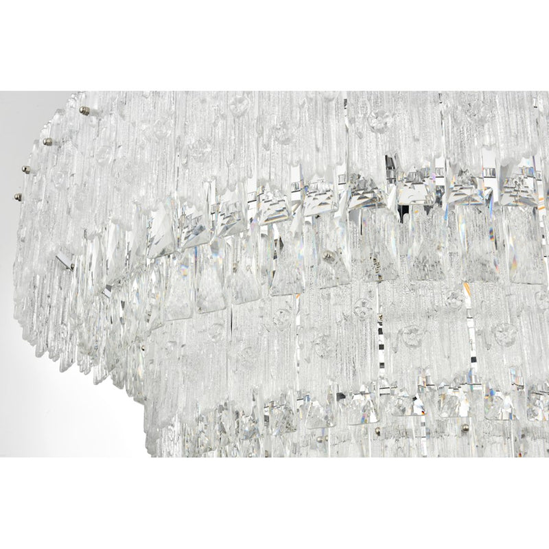 Elegant Lighting Emilia 10 Light 31" Pendant, Chrome/Clear