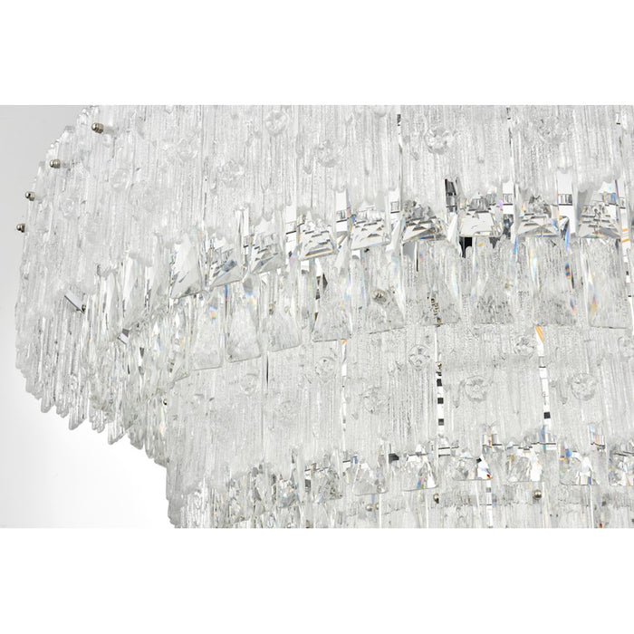 Elegant Lighting Emilia 10 Light 31" Pendant, Chrome/Clear
