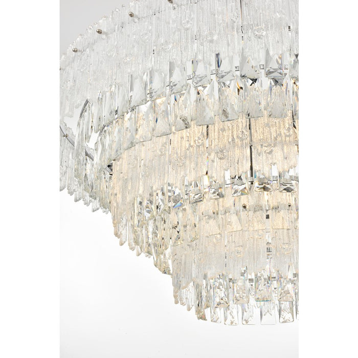 Elegant Lighting Emilia 10 Light 31" Pendant, Chrome/Clear