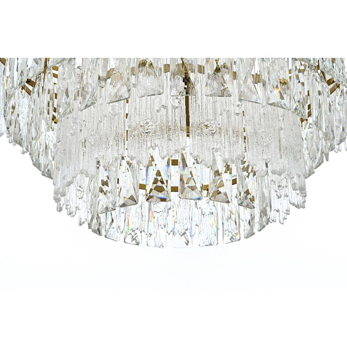 Elegant Lighting Emilia 10 Light 31" Pendant, Satin Gold/Clear