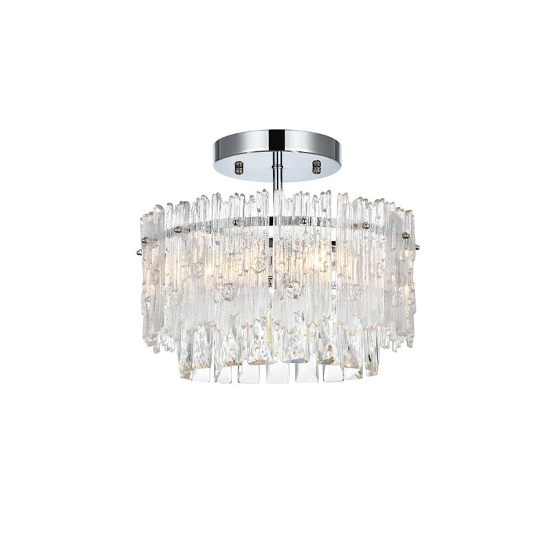 Elegant Lighting Emilia 12" Flush Mount, Chrome