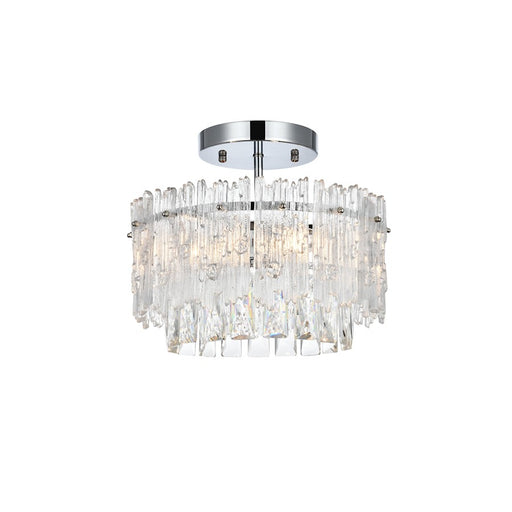 Elegant Lighting Emilia 12" Flush Mount, Chrome