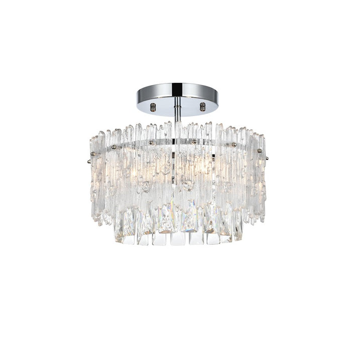Elegant Lighting Emilia 12" Flush Mount, Chrome