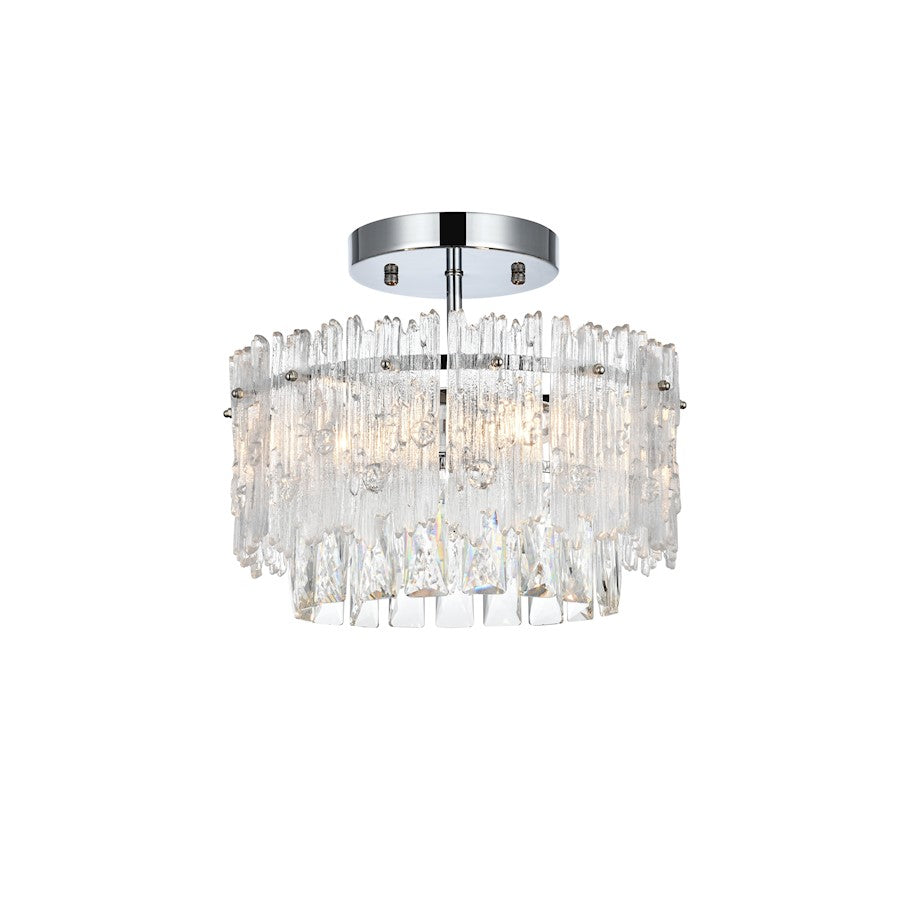 Elegant Lighting Emilia 12" Flush Mount, Chrome