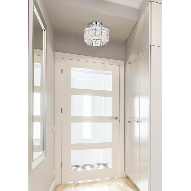 Elegant Lighting Emilia 12" Flush Mount, Chrome