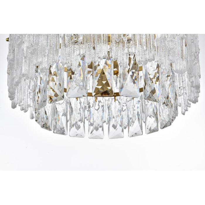 Elegant Lighting Emilia 12" Flush Mount, Satin Gold