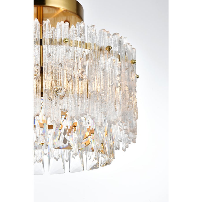 Elegant Lighting Emilia 12" Flush Mount, Satin Gold