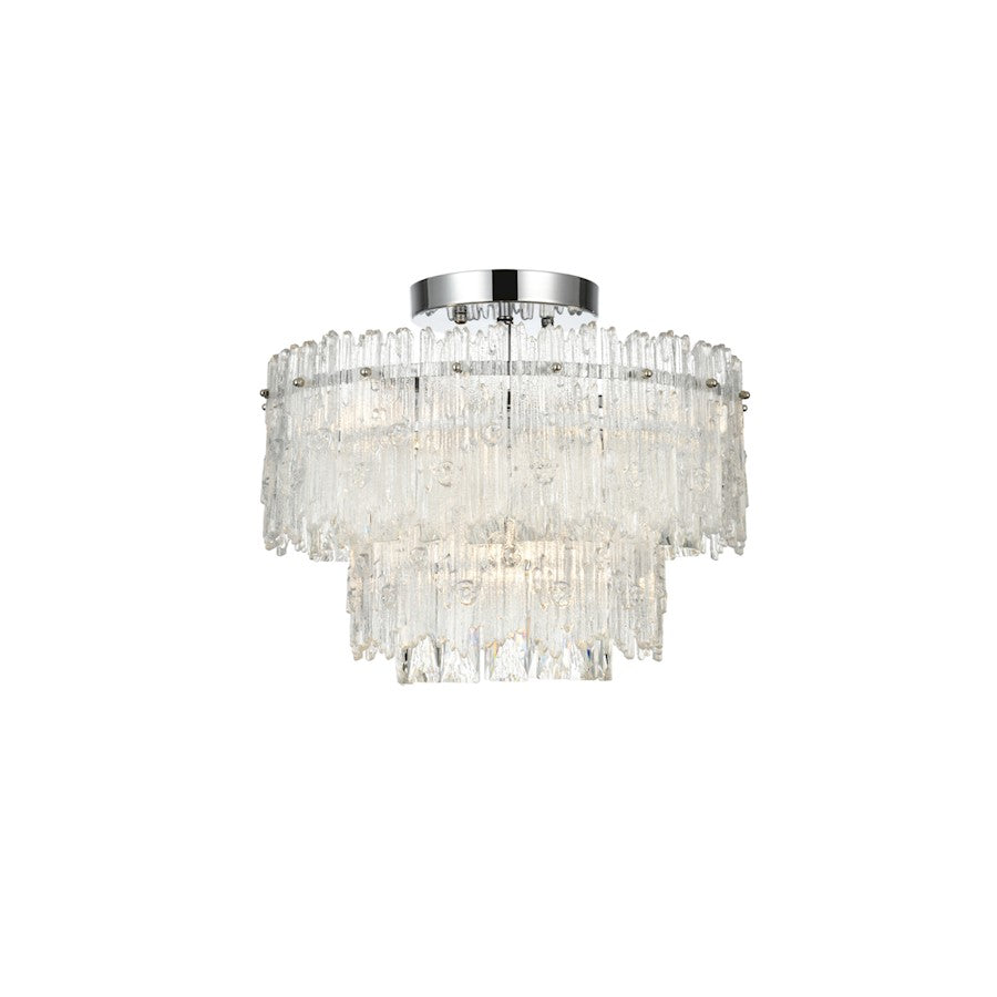 Elegant Lighting Emilia 4 Light 15" Flush Mount, Chrome/Clear