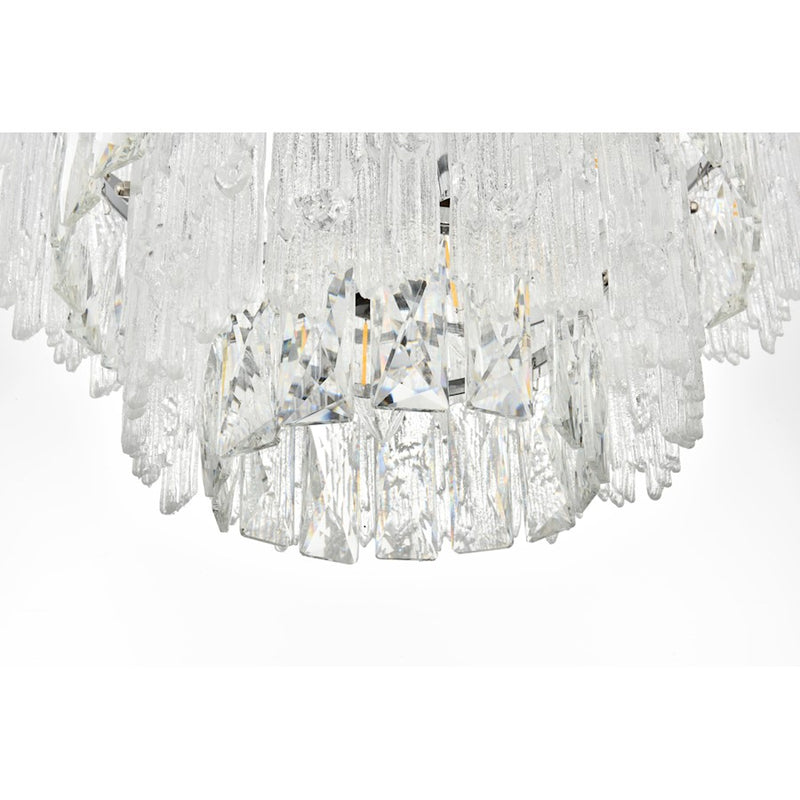Elegant Lighting Emilia 4 Light 15" Flush Mount, Chrome/Clear