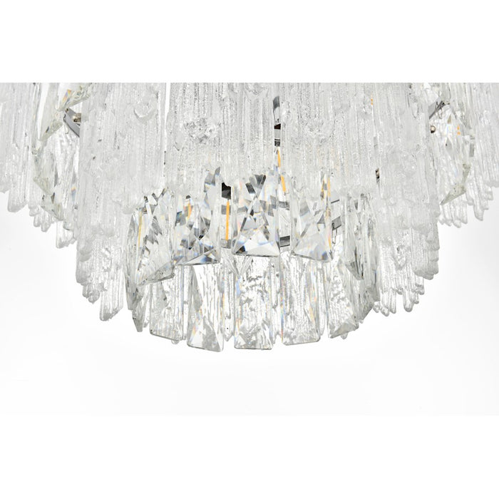 Elegant Lighting Emilia 4 Light 15" Flush Mount, Chrome/Clear