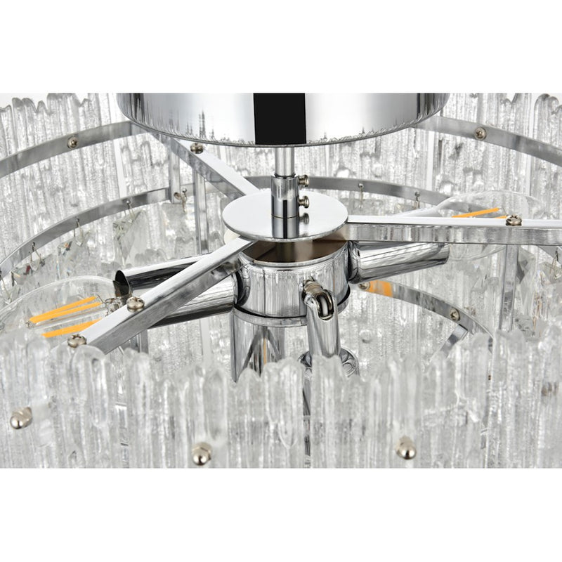 Elegant Lighting Emilia 4 Light 15" Flush Mount, Chrome/Clear