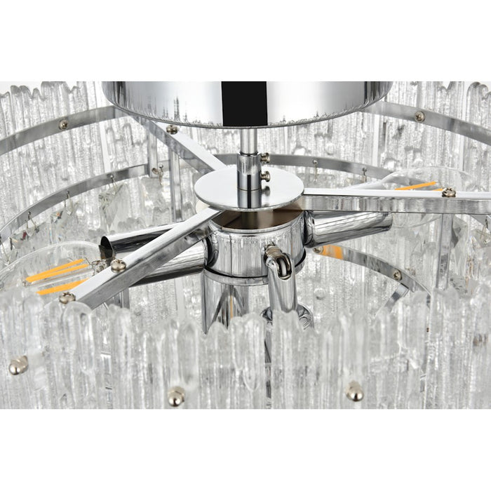 Elegant Lighting Emilia 4 Light 15" Flush Mount, Chrome/Clear