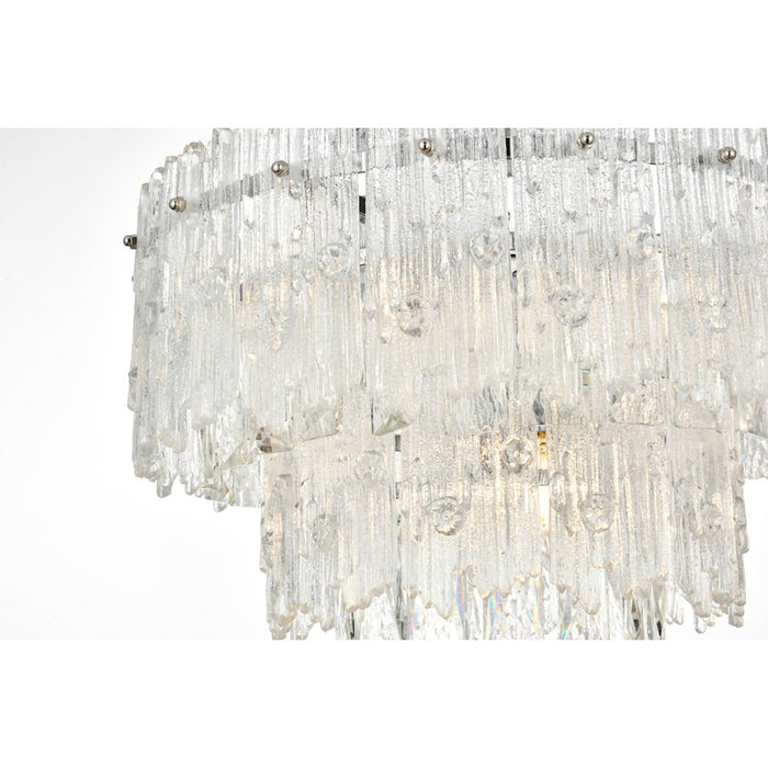 Elegant Lighting Emilia 4 Light 15" Flush Mount, Chrome/Clear
