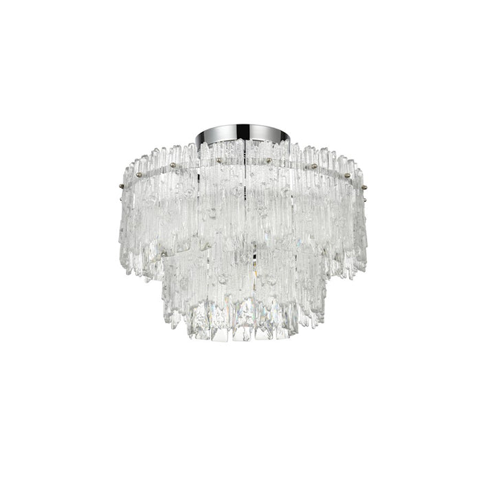 Elegant Lighting Emilia 4 Light 15" Flush Mount, Chrome/Clear