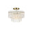 Elegant Lighting Emilia 4 Light 15" Flush Mount, Satin Gold/Clear