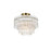 Elegant Lighting Emilia 4 Light 15" Flush Mount, Satin Gold/Clear