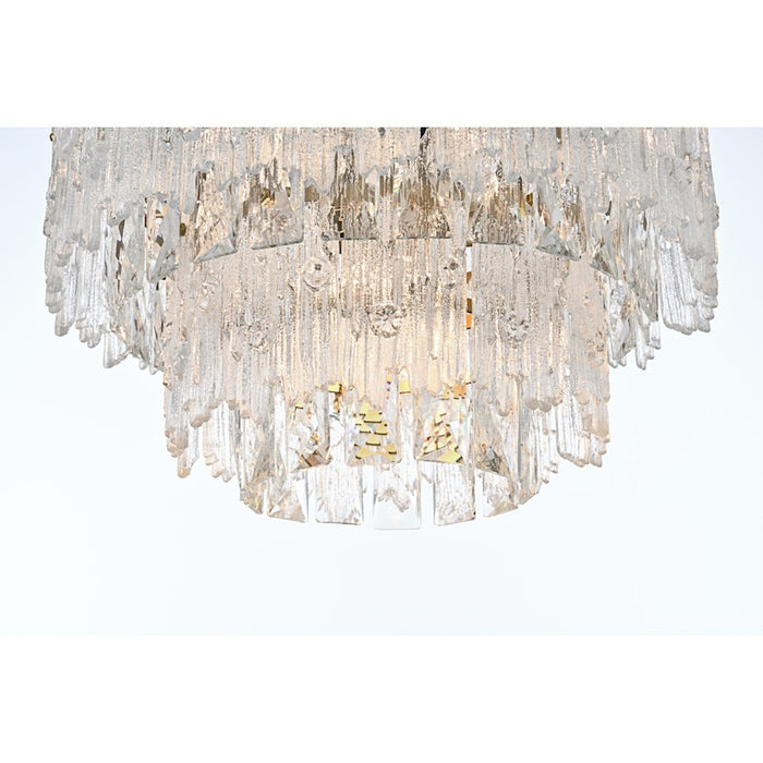 Elegant Lighting Emilia 4 Light 15" Flush Mount, Satin Gold/Clear