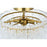 Elegant Lighting Emilia 4 Light 15" Flush Mount, Satin Gold/Clear
