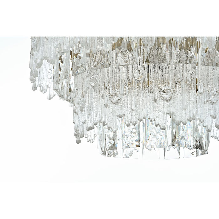 Elegant Lighting Emilia 4 Light 15" Flush Mount, Satin Gold/Clear