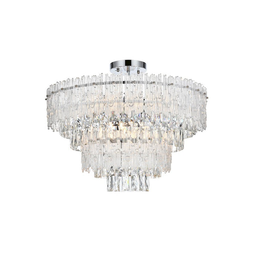Elegant Lighting Emilia 25" Flush Mount, Chrome