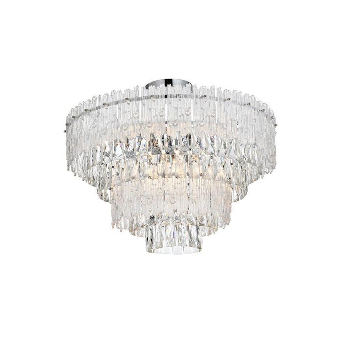 Elegant Lighting Emilia 25" Flush Mount, Chrome