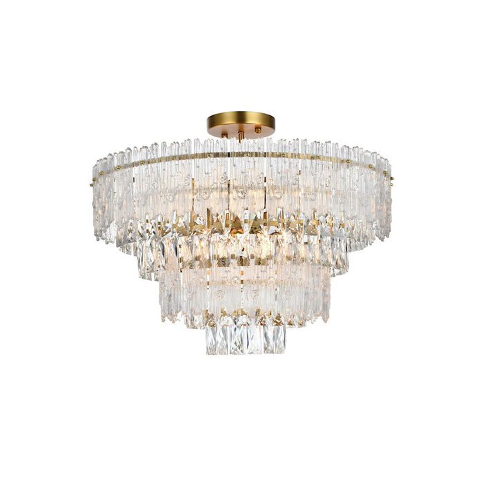 Elegant Lighting Emilia 25" Flush Mount, Satin Gold