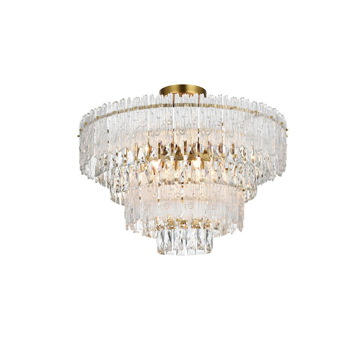 Elegant Lighting Emilia 25" Flush Mount, Satin Gold