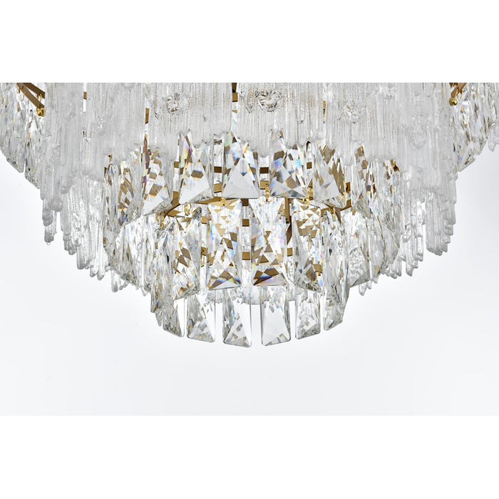 Elegant Lighting Emilia 25" Flush Mount, Satin Gold