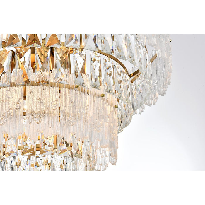 Elegant Lighting Emilia 25" Flush Mount, Satin Gold