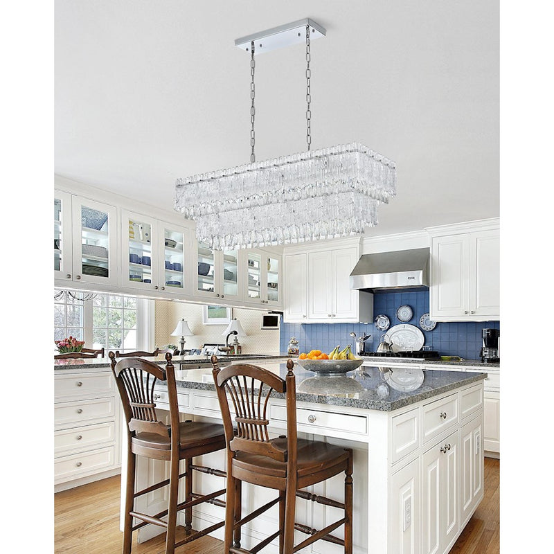 Elegant Lighting Emilia 37" Chandelier, Chrome