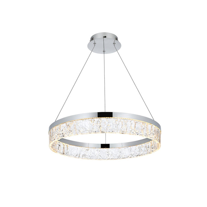 Elegant Lighting Linden 1 Light 22" Chandelier, Chrome/Clear