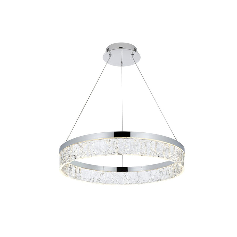 Elegant Lighting Linden 1 Light 22" Chandelier, Chrome/Clear