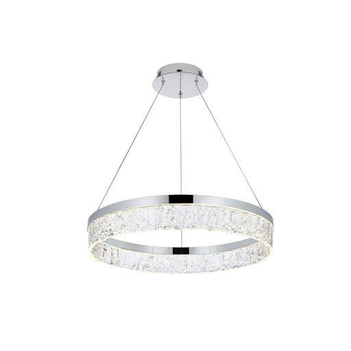 Elegant Lighting Linden 1 Light 22" Chandelier, Chrome/Clear