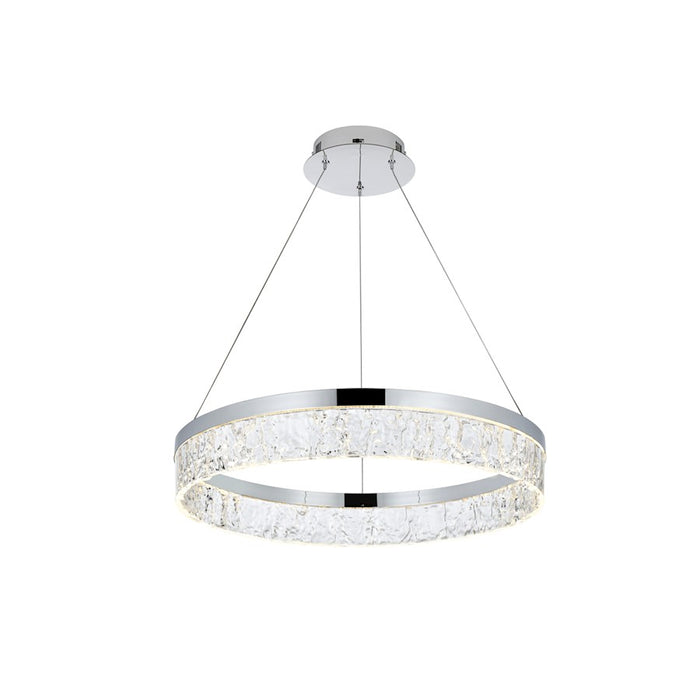 Elegant Lighting Linden 1 Light 22" Chandelier, Chrome/Clear