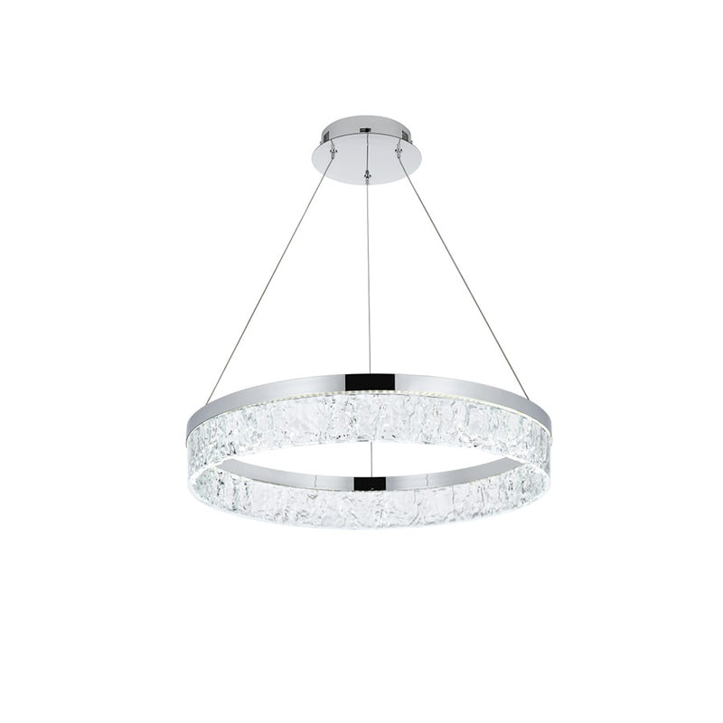 Elegant Lighting Linden 1 Light 22" Chandelier, Chrome/Clear