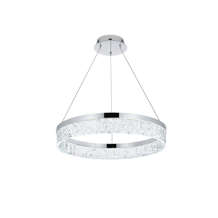 Elegant Lighting Linden 1 Light 22" Chandelier, Chrome/Clear